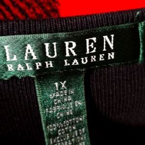 Lauren Ralph Lauren. Plus size. Black 100% cotton tee. Size 1X